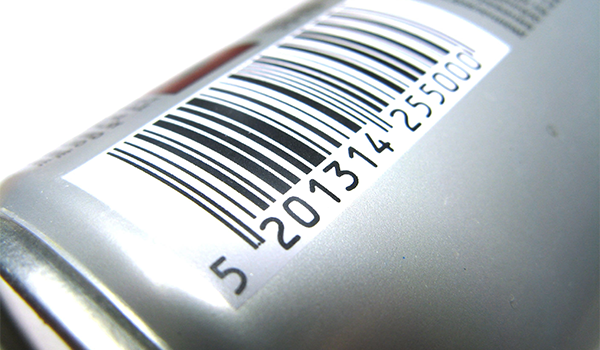 Barcode on a can